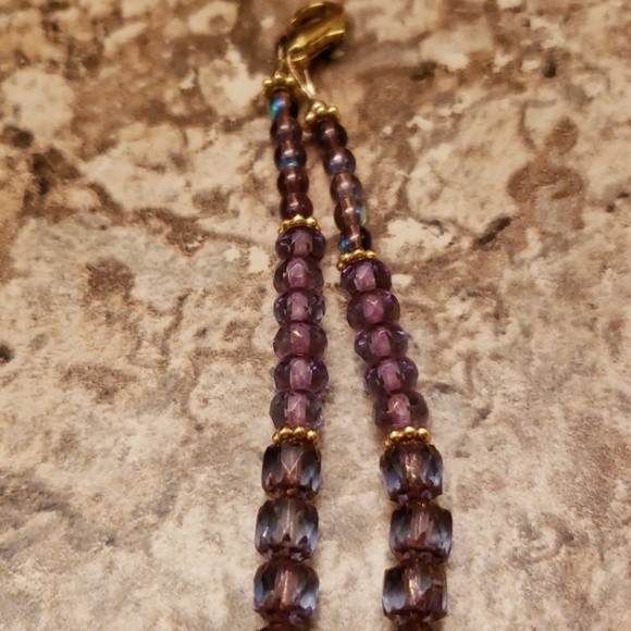 Purple lampwork necklace set - Picture 6 of 8